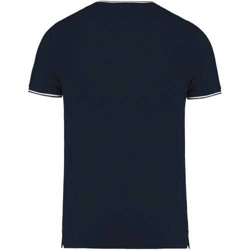 Men's piqué knit V-neck T-shirt