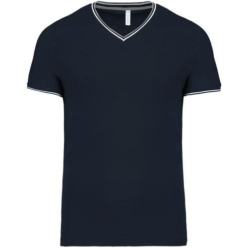 Men's piqué knit V-neck T-shirt