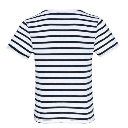 Kids' striped short-sleeved sailor t-shirt with pocket