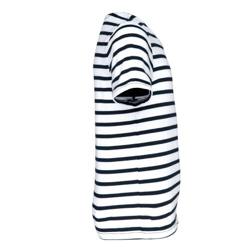 Kids' striped short-sleeved sailor t-shirt with pocket