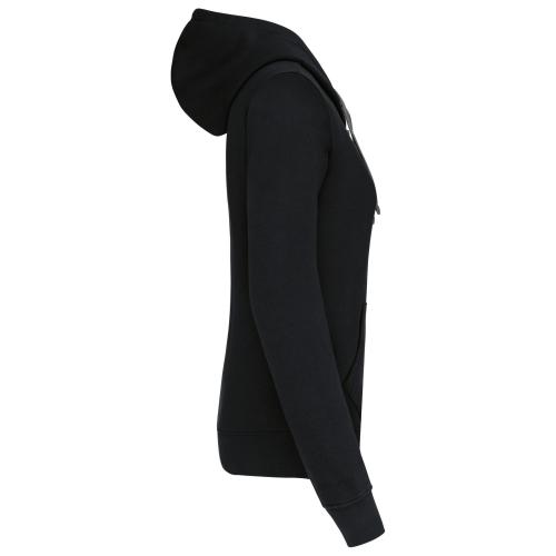 Ladies’ contrast hooded full zip sweatshirt