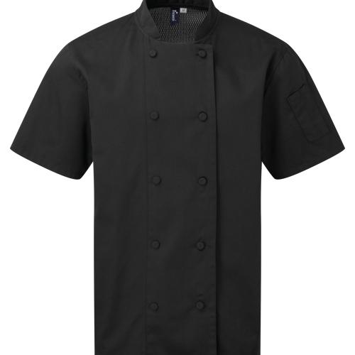 Coolchecker® short-sleeved chef's jacket
