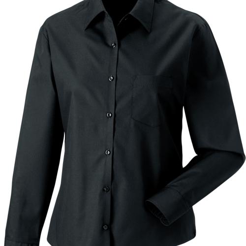 Ladies' Long-Sleeved Pure Cotton Poplin Shirt