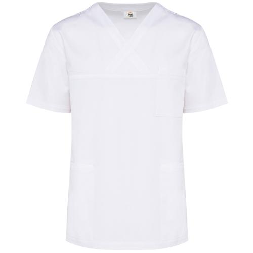 Unisex short-sleeved polycotton tunic