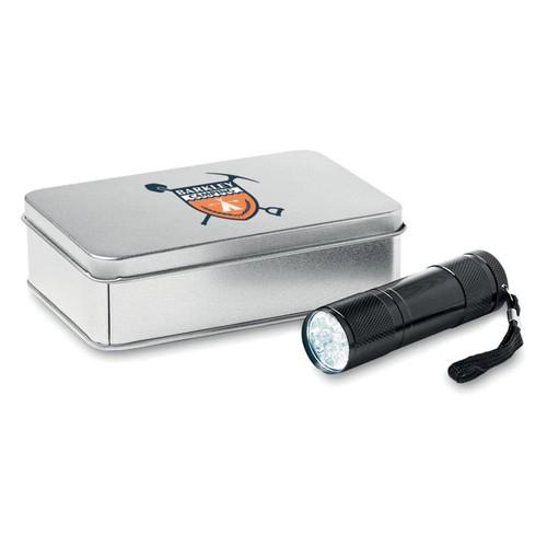 LED PLUS torch in tin box