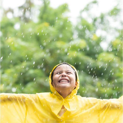 PEVA kid rain coat with hood PONCHIE