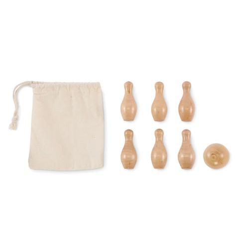 Mini pine wood bowling set BOLITO