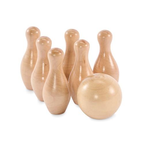 Mini pine wood bowling set BOLITO