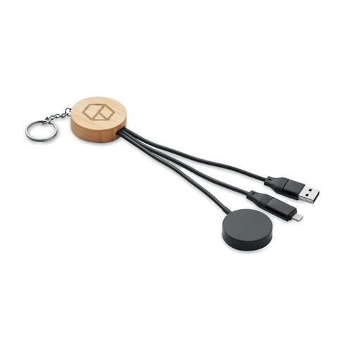 Key ring with 4 in 1 60W cable BULE