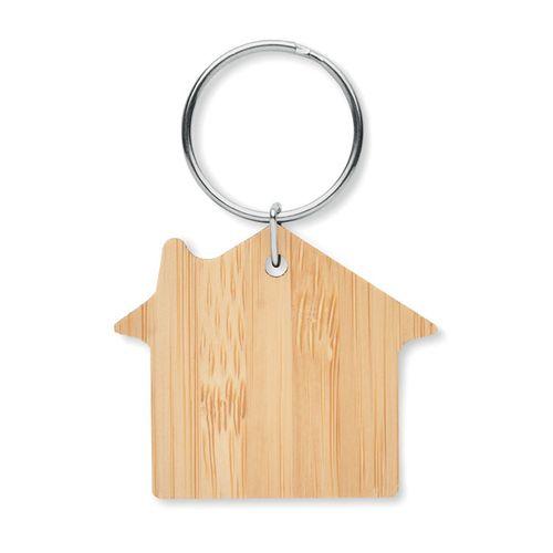 House shaped bamboo key ring HOUSEBOO