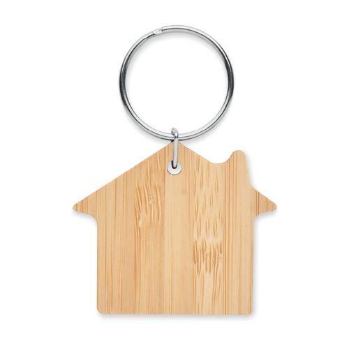 House shaped bamboo key ring HOUSEBOO